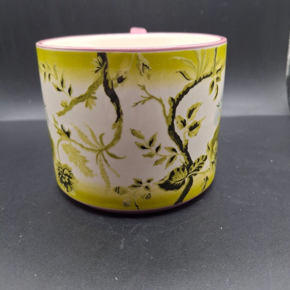Portobello Stoneware Mug Anthropologie Pointer Dog & Yellow Floral Motif - Picture 2 of 5